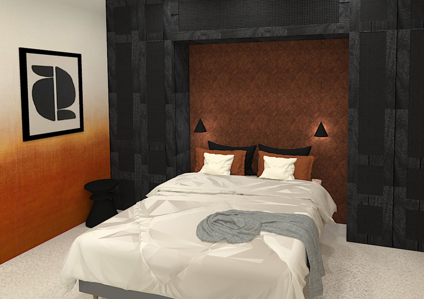 Projection 3D d'une chambre parentale